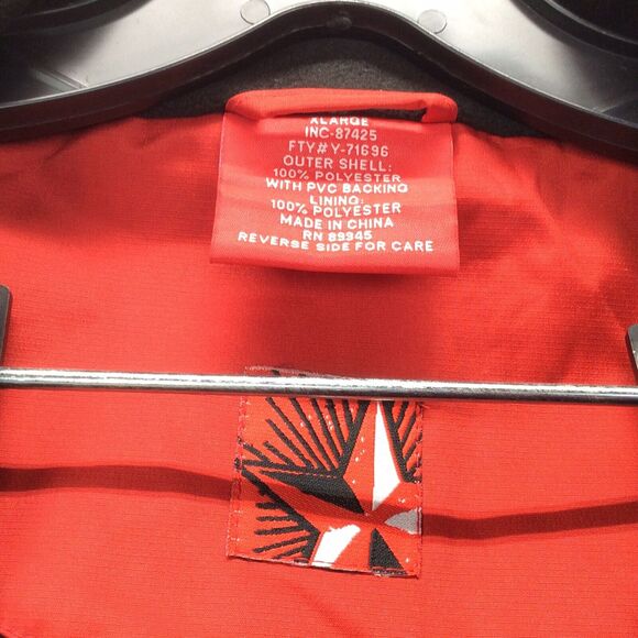 Rain Jacket/Coat Men's X-Large Red & Gray Zip Off Hood Full Zip Plus Hook & Loop - Picture 2 of 11